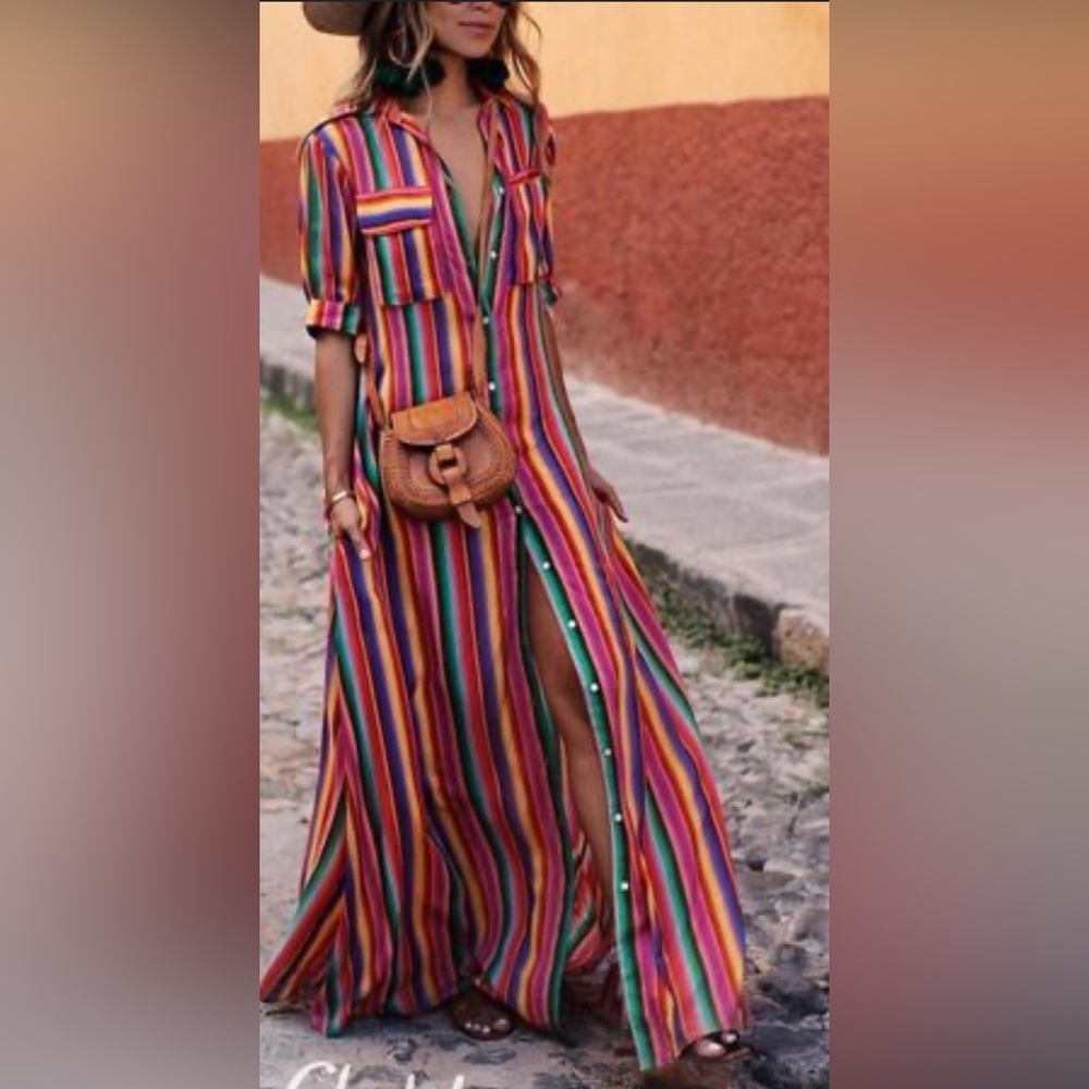 Serape Button Up Dress